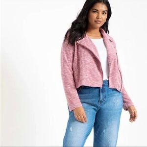Eloquii | Red Soft Knit Moto Jacket Size 14/16